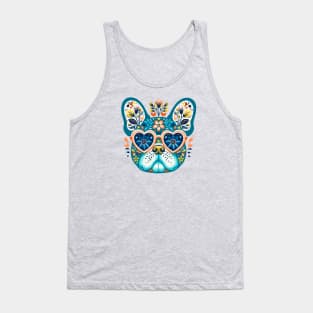 Cute French bulldog and heart shaped sunglasses Tank Top